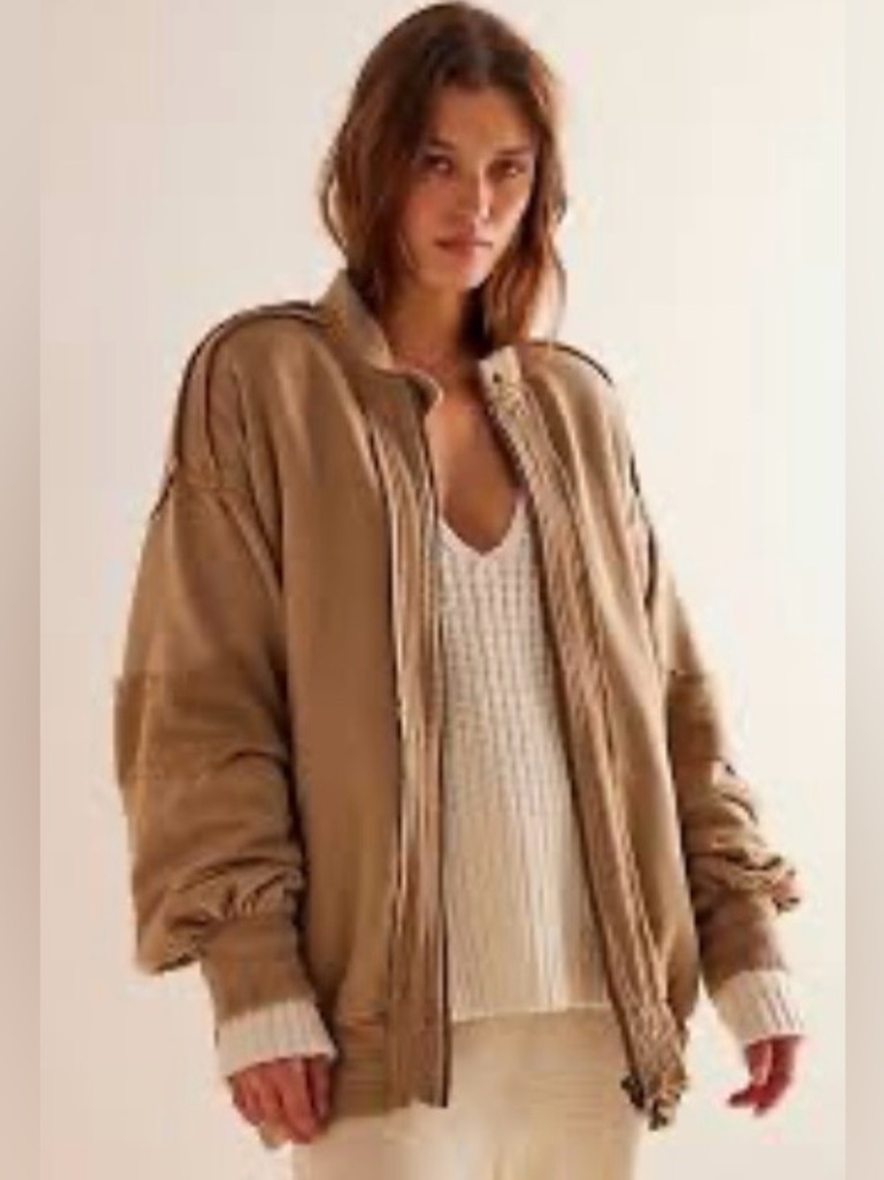 Free People We The Free Lou Moto Zip Jacket Size M